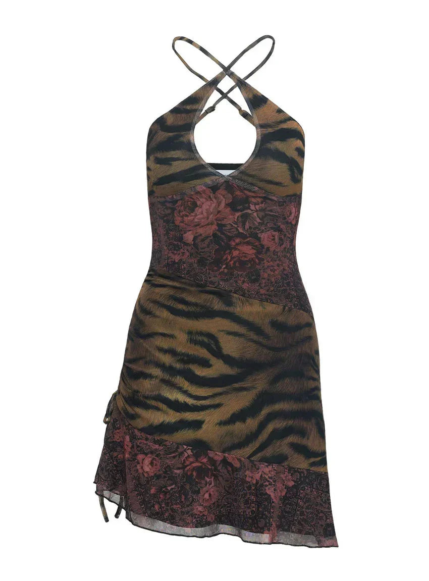 Syrefena Halter Mini Dress Multi Tall