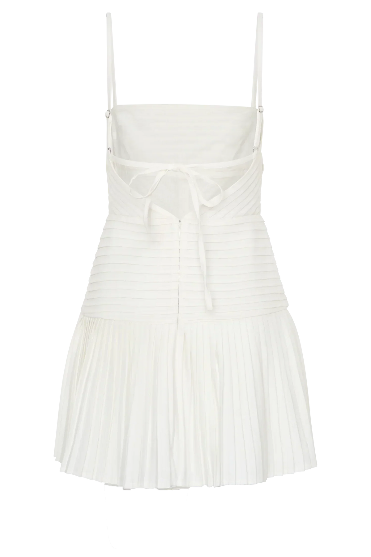 Rylee Multi Pleat Mini Dress - White