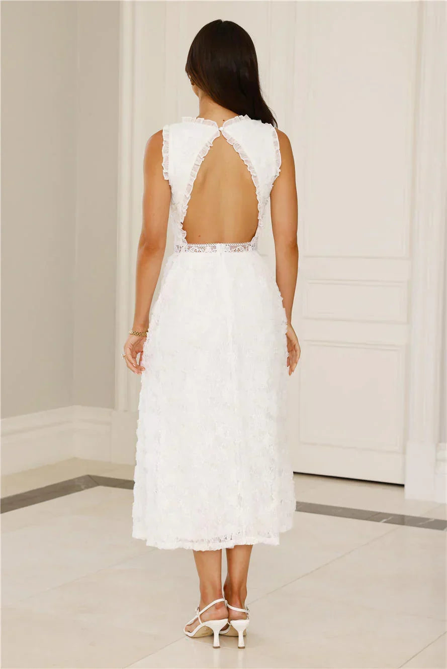 Ballet Era Lace Midi Dress White
