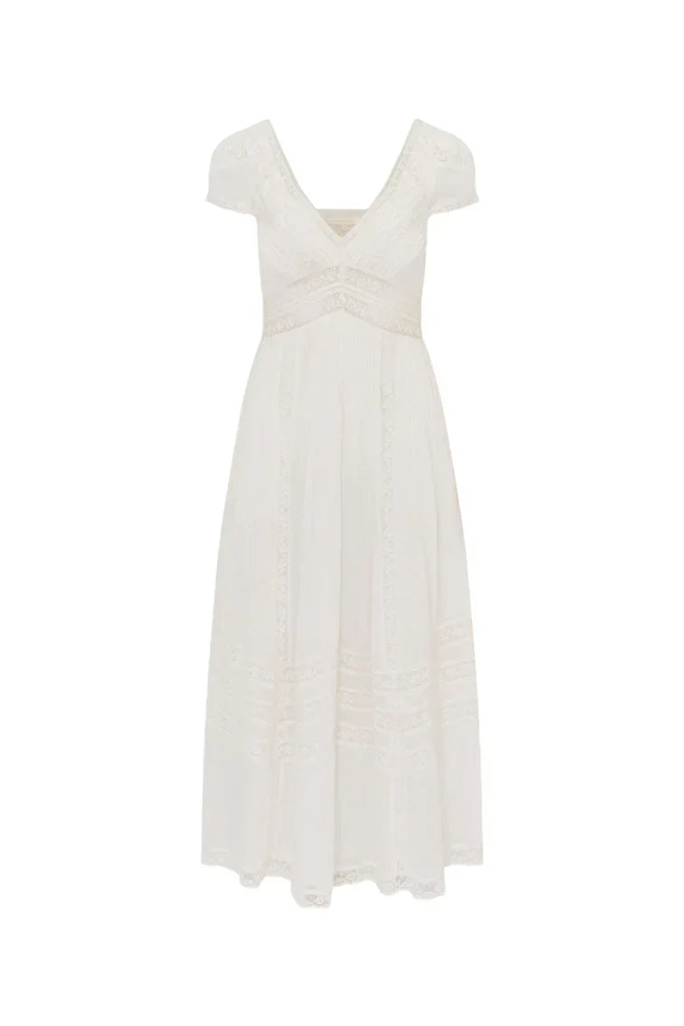 Suvi Cotton Midi Dress - White