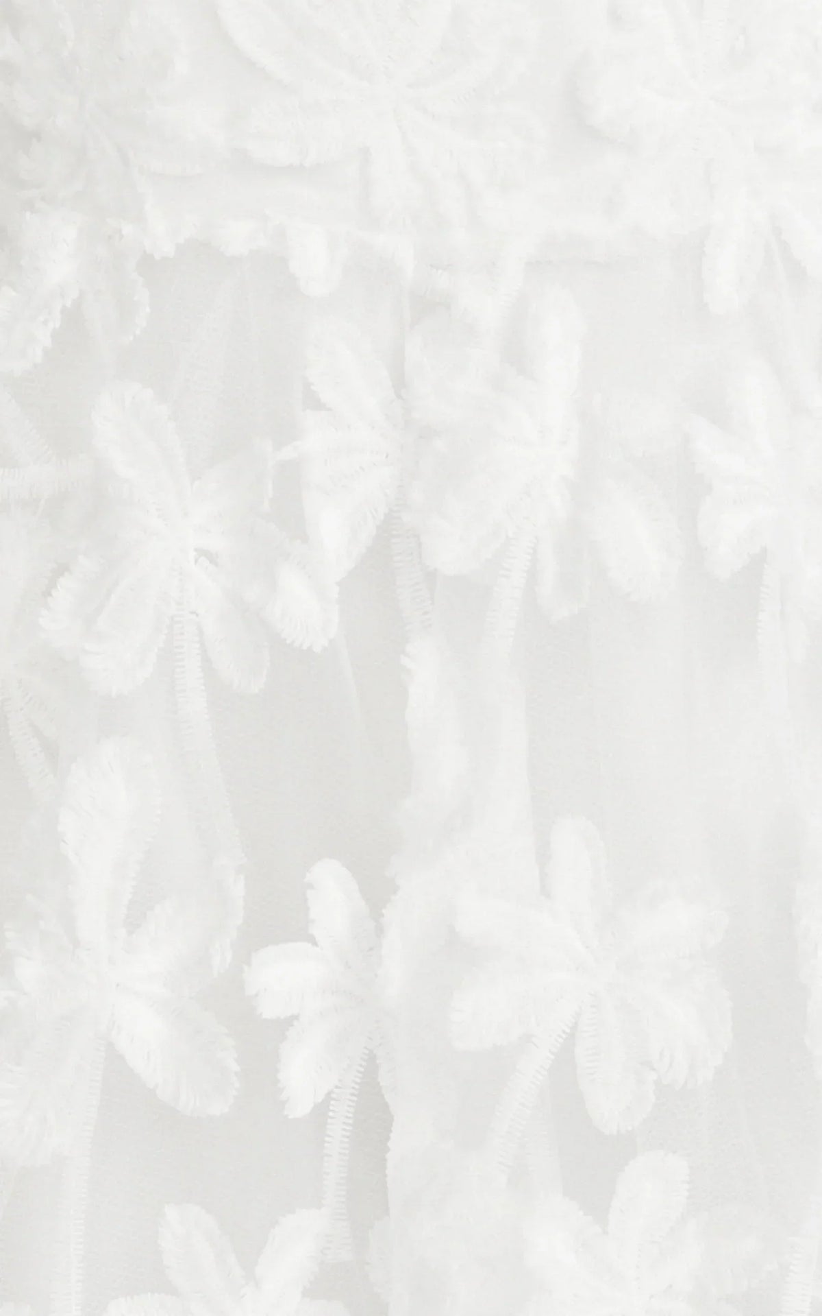 Rheiva Midi Dress - Strapless 3D Embroidery Midi Dress In White