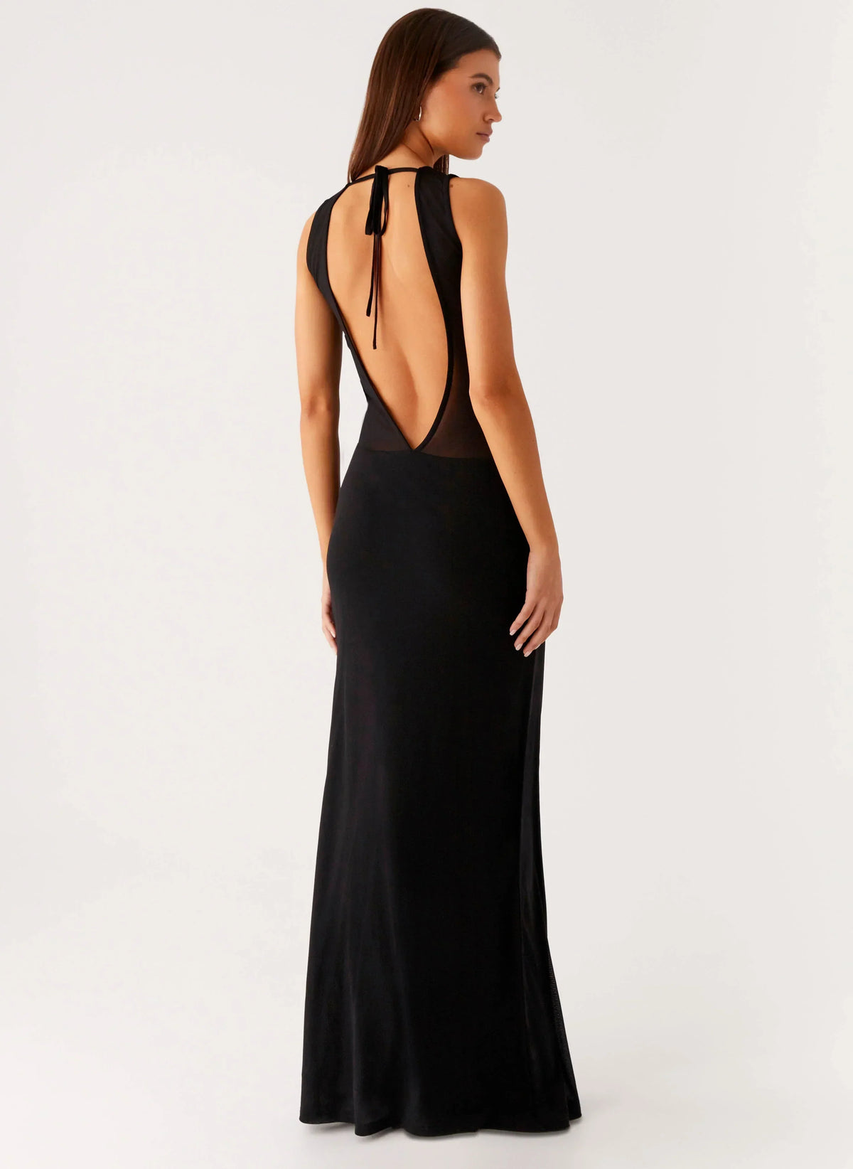 lyria Mesh Maxi Dress - Black