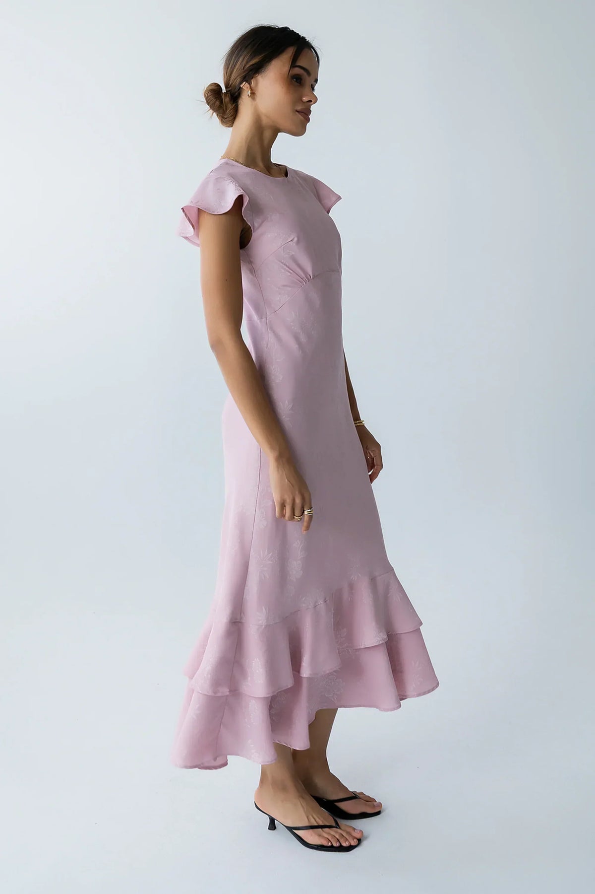 Mateo Floral Maxi Dress In Pink