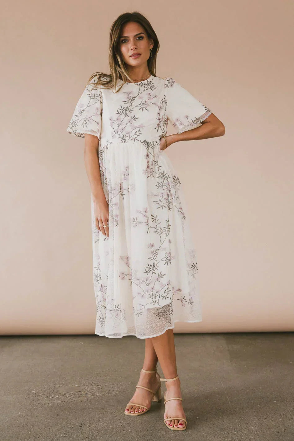 Evelise Floral Midi Dress Final Sale