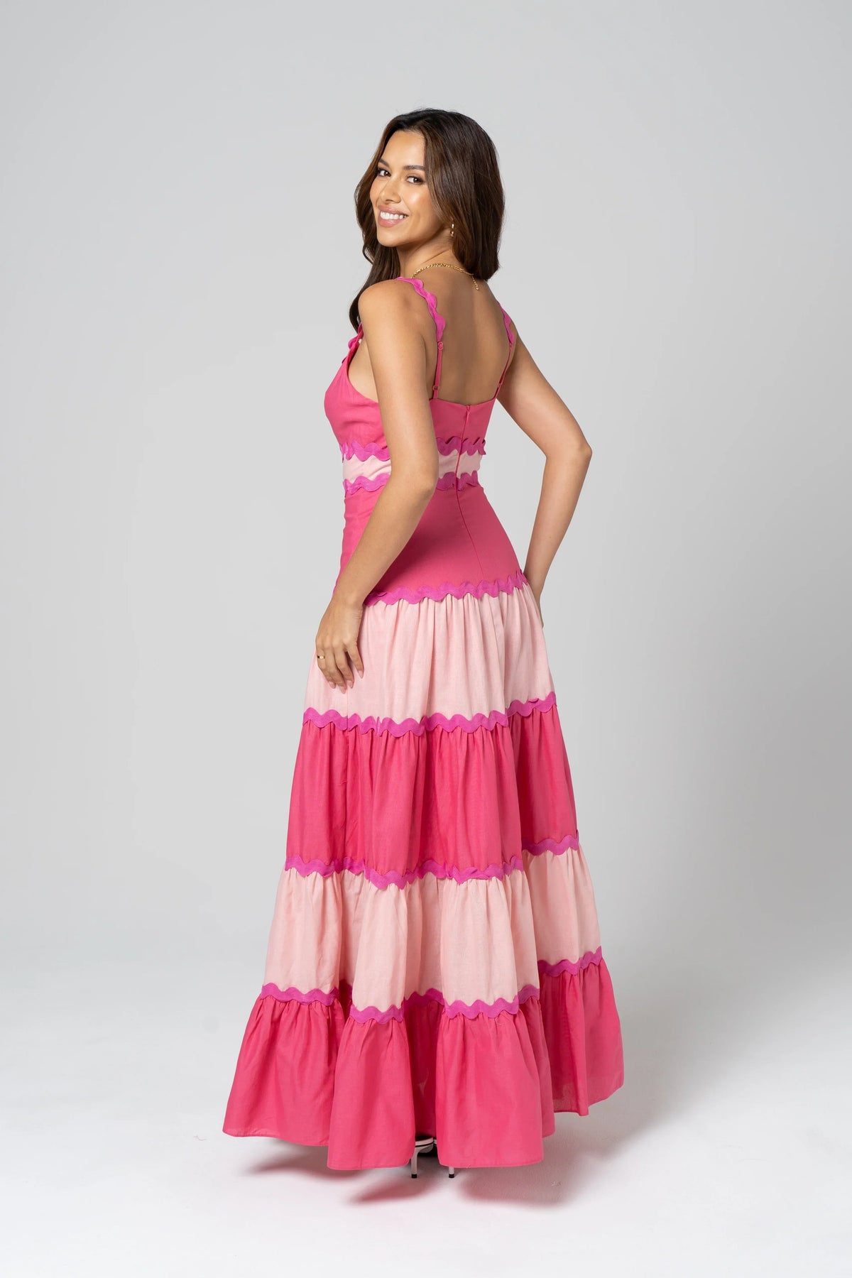 Darla Pink Ric Rac Maxi Dress