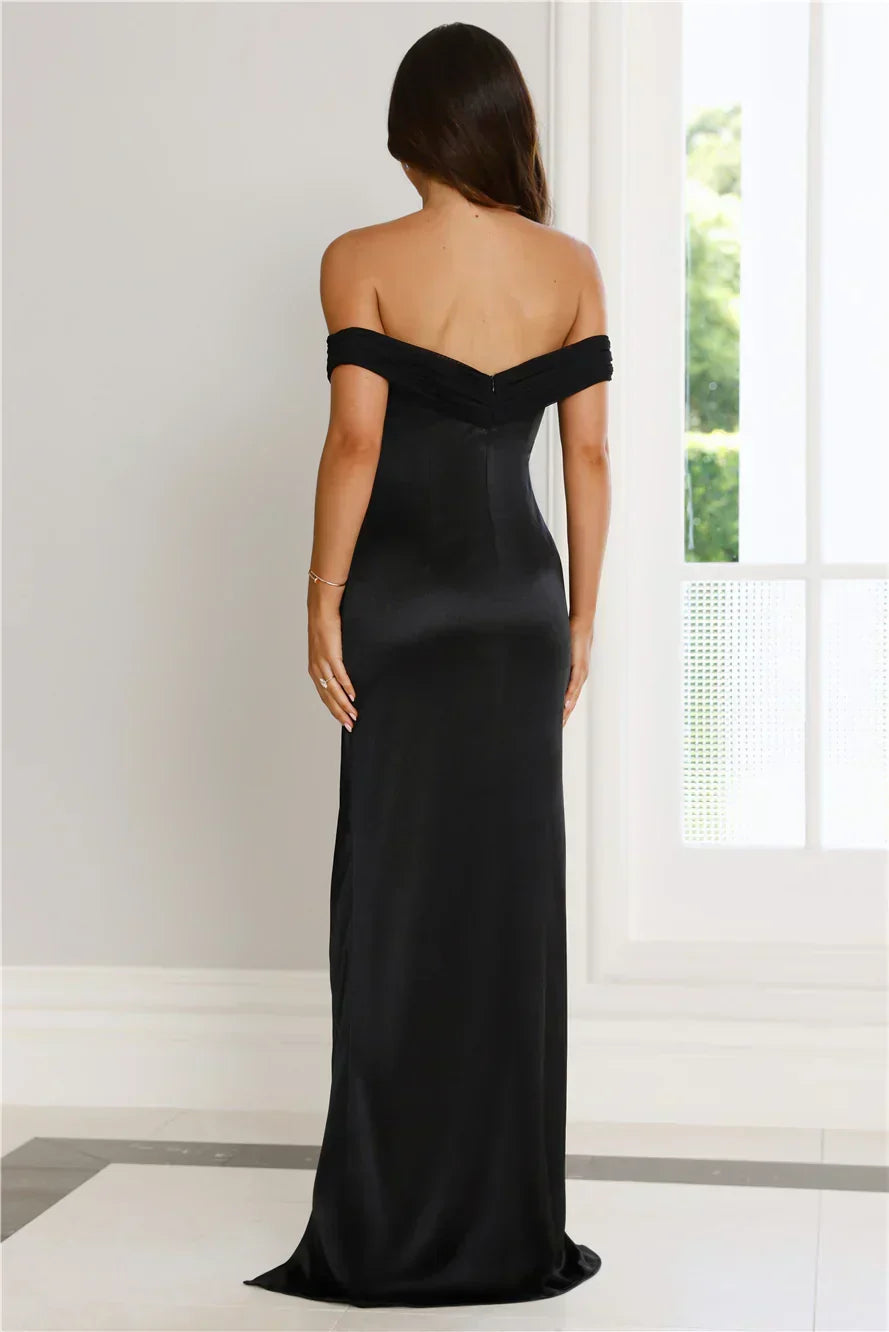 Couture Enchantment Off Shoulder Maxi Dress