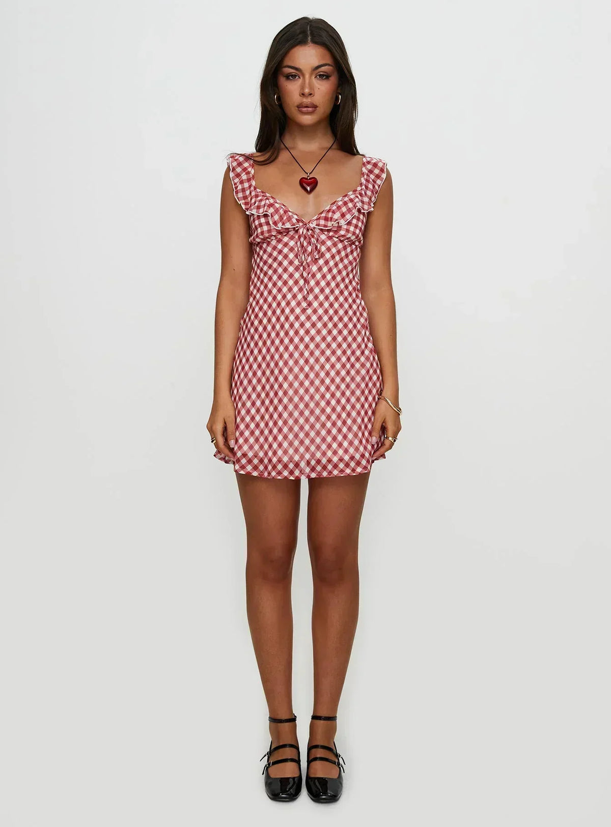 Marseilla Mini Dress Red Check