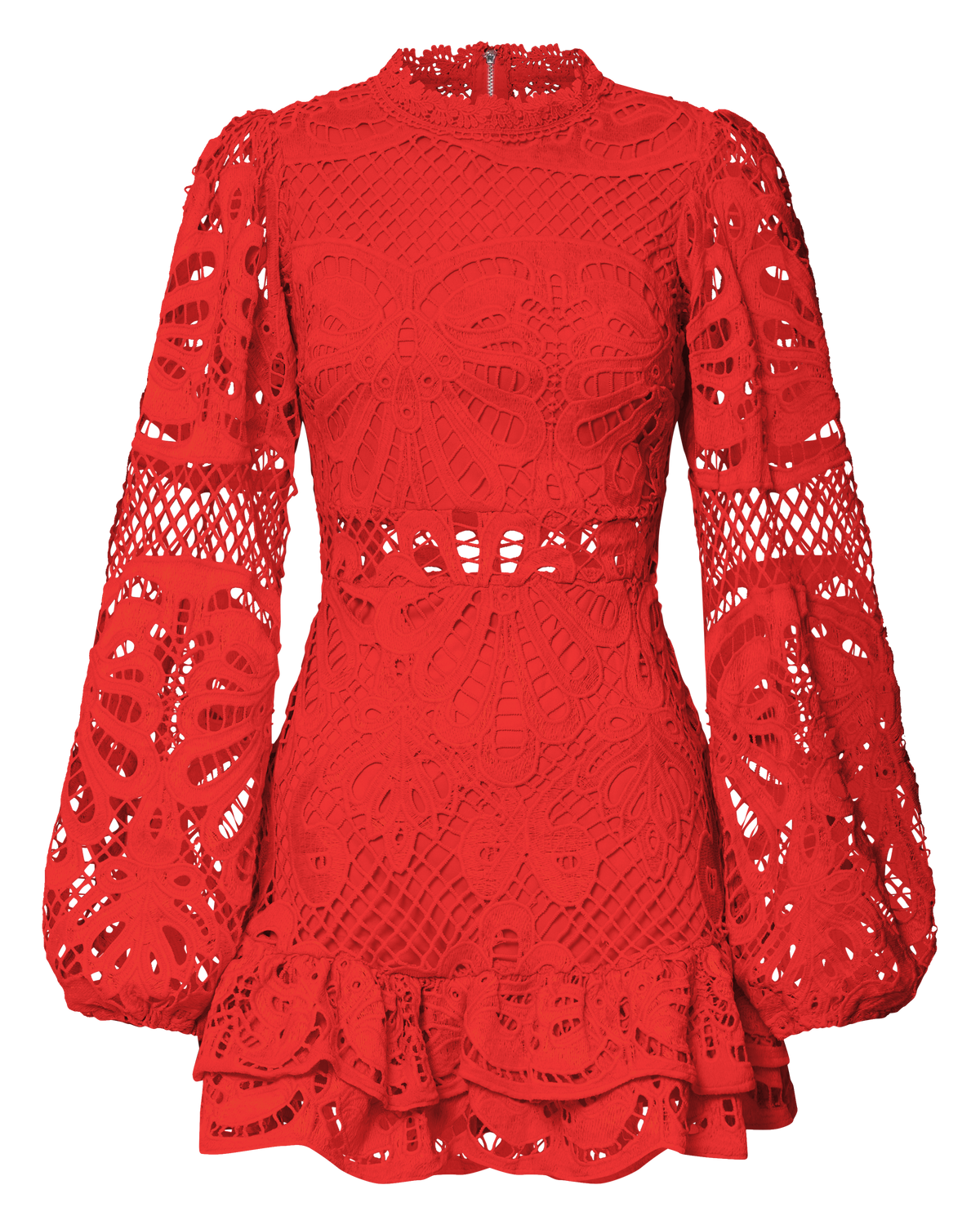 Kiss Me Now Mini Dress - Long Puff Sleeve Dress in Red Floral