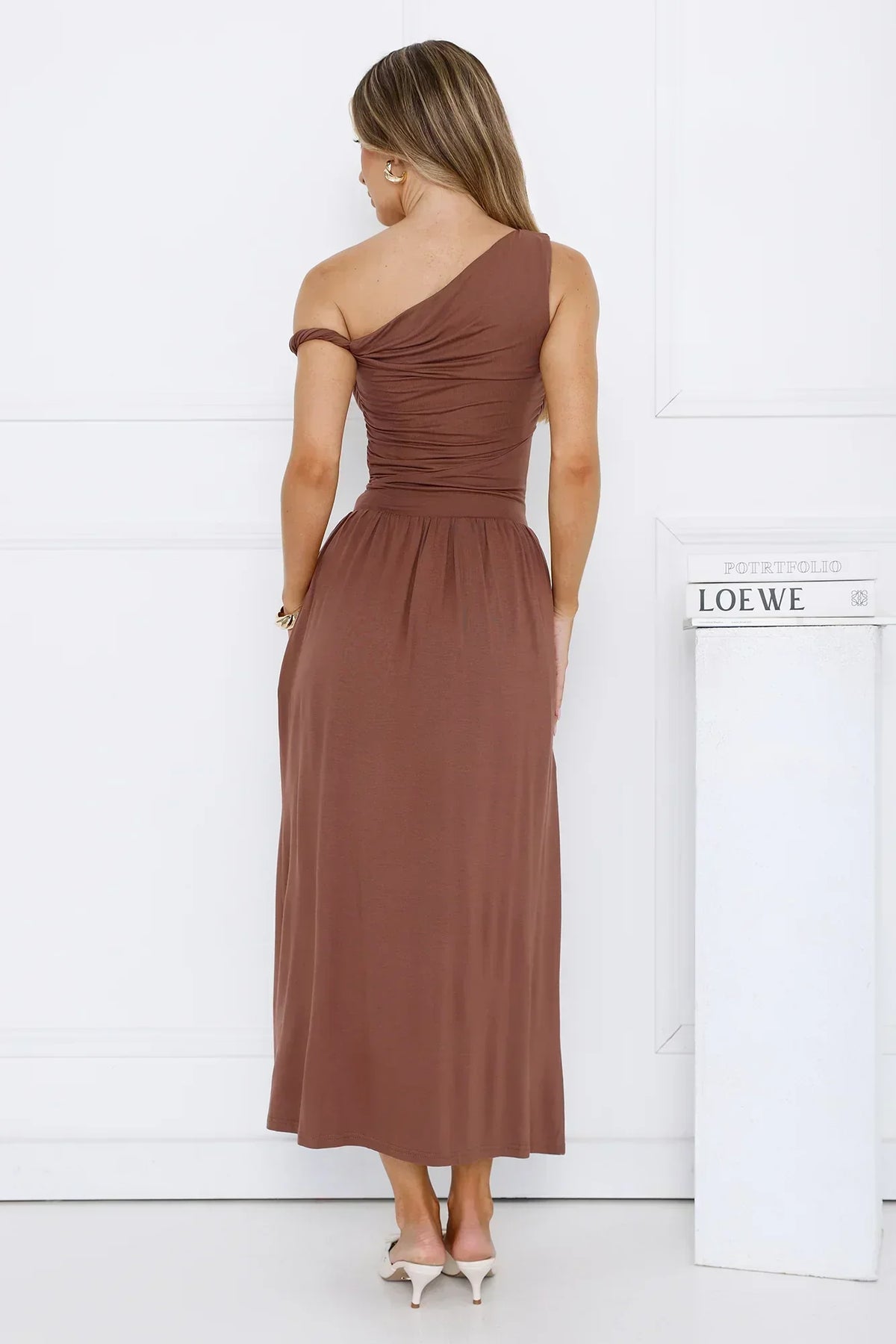 Coastal Daydream Off Shoulder Midi Dress