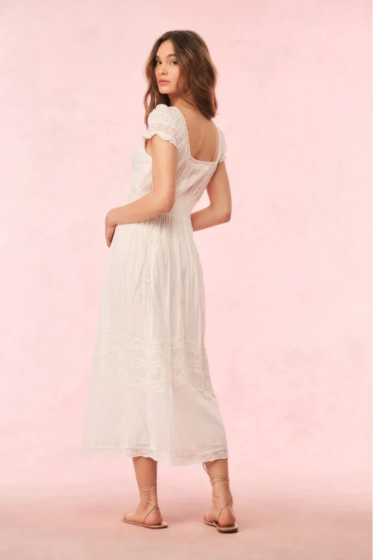 Suvi Cotton Midi Dress - White