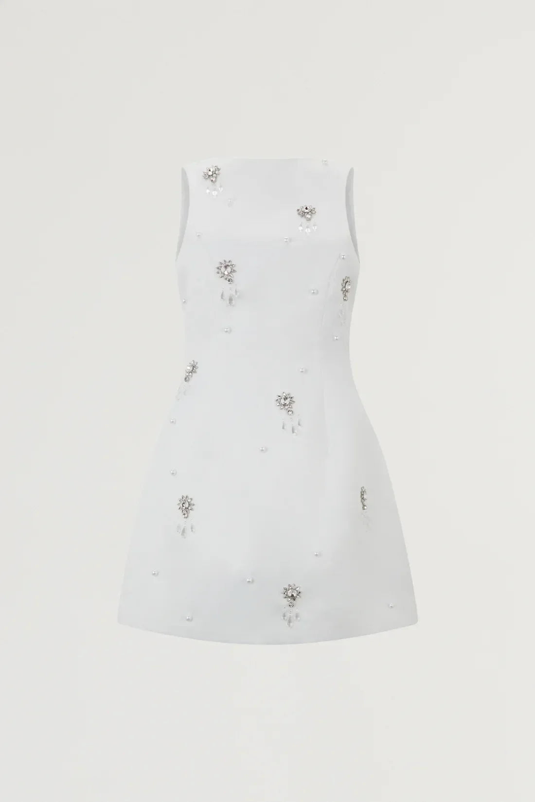 Satin Crystal Mini Dress