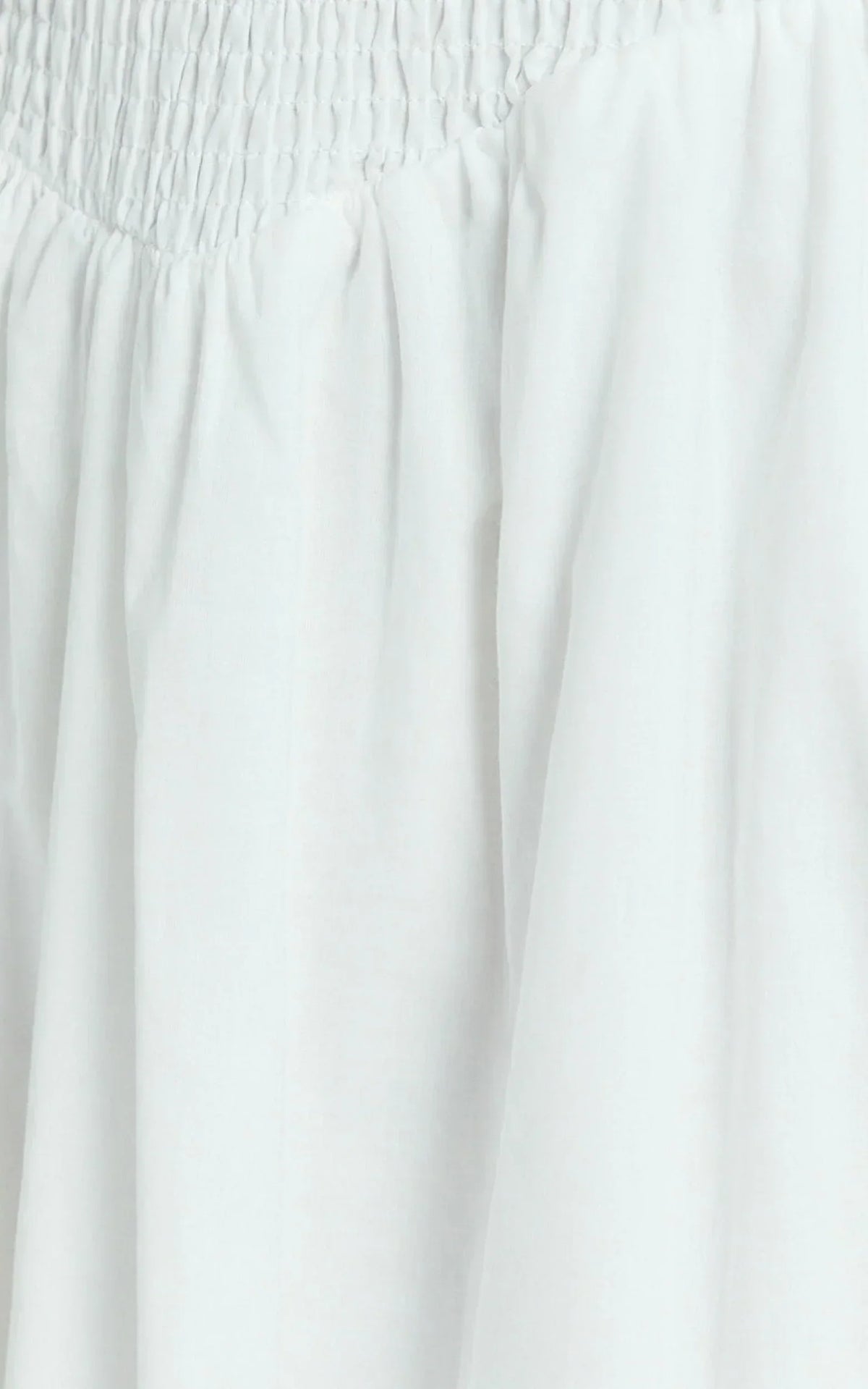 Rammy Maxi Dress - Sleeveless Shirred Dress in White