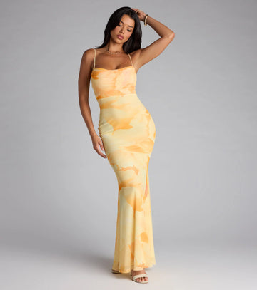 Coastal Luxe Floral Mermaid Maxi Dress