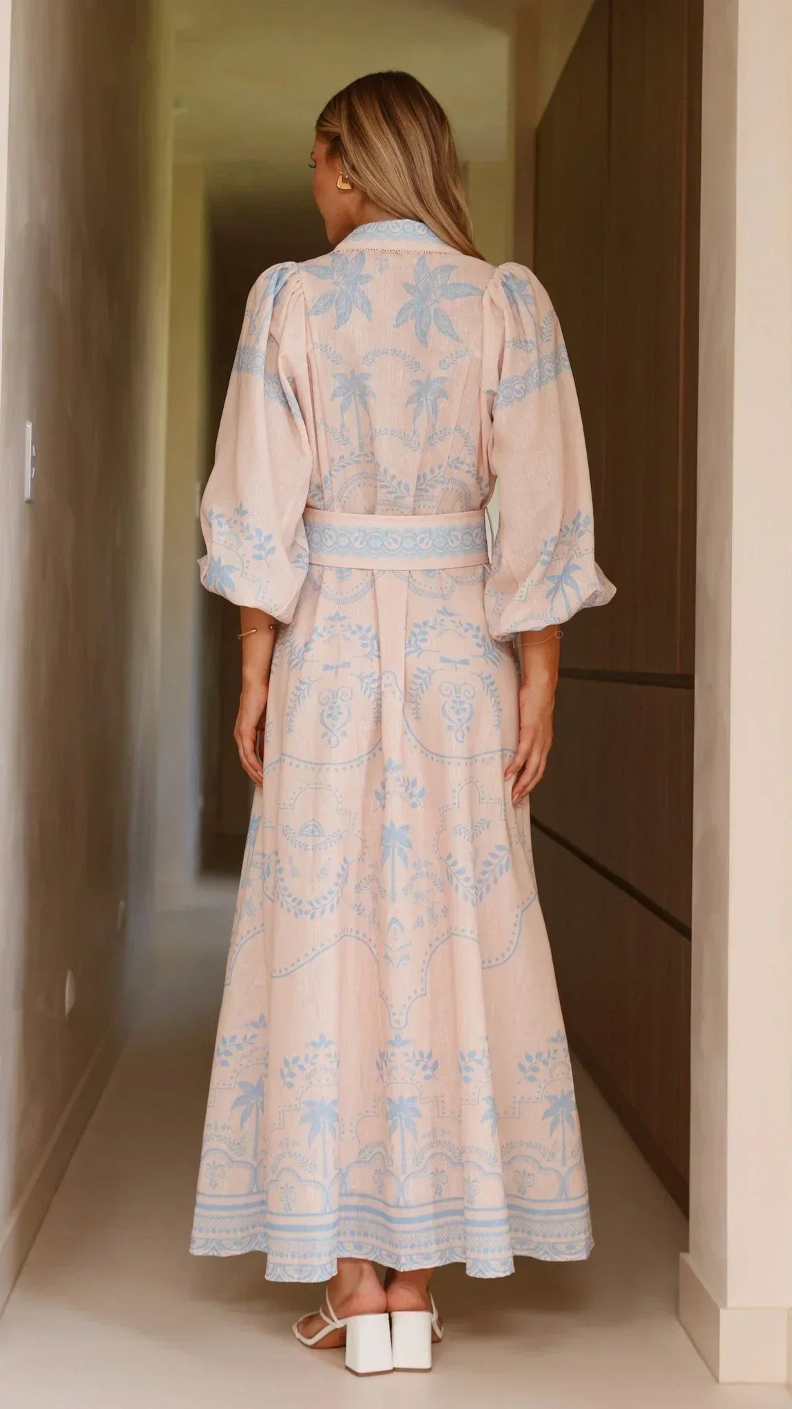 Xander Long Sleeve Maxi Dress - Blue