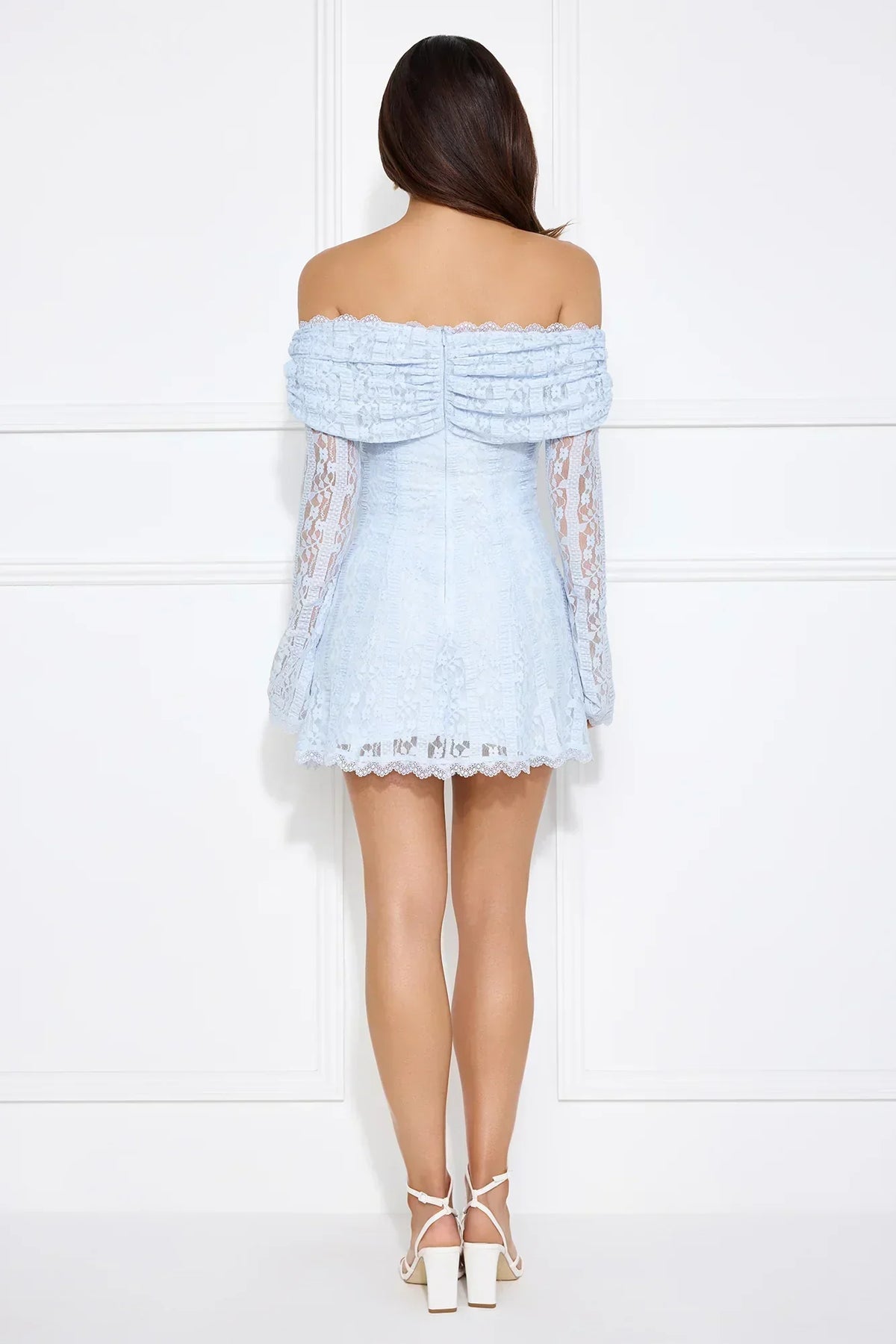 Secret Smile Lace Off Shoulder Mini Dress